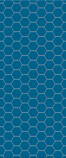 Blue Hexagons Acrylic Shower Wall Panel 2440mm x 1220mm (3mm Thick) - CladdTech
