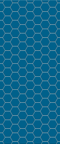 Blue Hexagons Acrylic Shower Wall Panel 2440mm x 1220mm (3mm Thick) - CladdTech