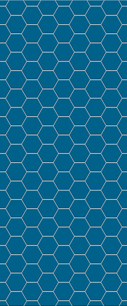 Blue Hexagons Acrylic Shower Wall Panel 2440mm x 1220mm (3mm Thick) - CladdTech