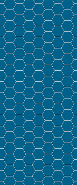 Blue Hexagons Acrylic Shower Wall Panel 2440mm x 1220mm (3mm Thick) - CladdTech