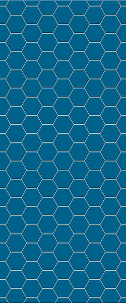 Blue Hexagons Acrylic Shower Wall Panel 2440mm x 1220mm (3mm Thick) - CladdTech