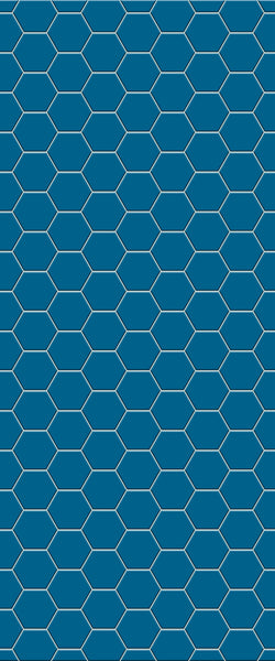 Blue Hexagons Acrylic Shower Wall Panel 2440mm x 1220mm (3mm Thick) - CladdTech