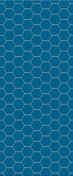 Blue Hexagons Acrylic Shower Wall Panel 2440mm x 1220mm (3mm Thick) - CladdTech