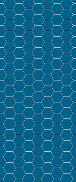 Blue Hexagons Acrylic Shower Wall Panel 2440mm x 1220mm (3mm Thick) - CladdTech