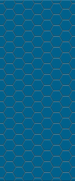 Blue Hexagons Acrylic Shower Wall Panel 2440mm x 1220mm (3mm Thick) - CladdTech
