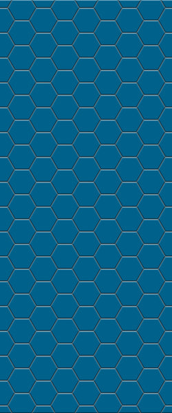 Blue Hexagons Acrylic Shower Wall Panel 2440mm x 1220mm (3mm Thick) - CladdTech