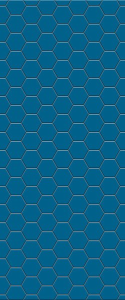 Blue Hexagons Acrylic Shower Wall Panel 2440mm x 1220mm (3mm Thick) - CladdTech