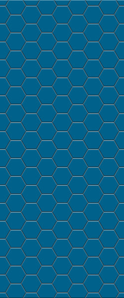 Blue Hexagons Acrylic Shower Wall Panel 2440mm x 1220mm (3mm Thick) - CladdTech