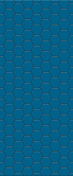 Blue Hexagons Acrylic Shower Wall Panel 2440mm x 1220mm (3mm Thick) - CladdTech