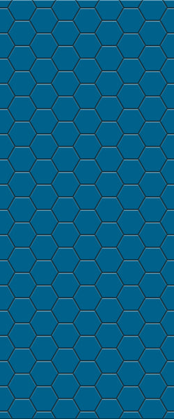 Blue Hexagons Acrylic Shower Wall Panel 2440mm x 1220mm (3mm Thick) - CladdTech