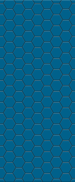 Blue Hexagons Acrylic Shower Wall Panel 2440mm x 1220mm (3mm Thick) - CladdTech