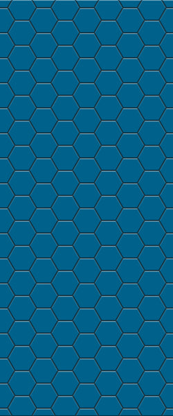 Blue Hexagons Acrylic Shower Wall Panel 2440mm x 1220mm (3mm Thick) - CladdTech