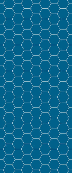 Blue Hexagons Acrylic Shower Wall Panel 2440mm x 1220mm (3mm Thick) - CladdTech