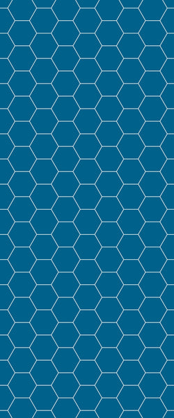 Blue Hexagons Acrylic Shower Wall Panel 2440mm x 1220mm (3mm Thick) - CladdTech