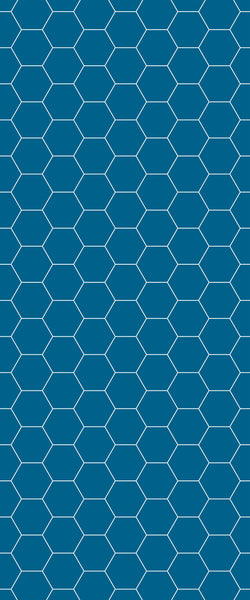 Blue Hexagons Acrylic Shower Wall Panel 2440mm x 1220mm (3mm Thick) - CladdTech