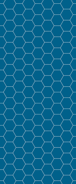 Blue Hexagons Acrylic Shower Wall Panel 2440mm x 1220mm (3mm Thick) - CladdTech