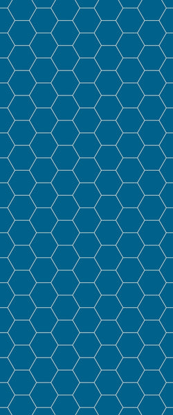 Blue Hexagons Acrylic Shower Wall Panel 2440mm x 1220mm (3mm Thick) - CladdTech