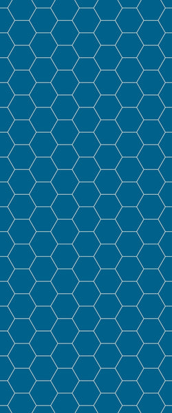 Blue Hexagons Acrylic Shower Wall Panel 2440mm x 1220mm (3mm Thick) - CladdTech