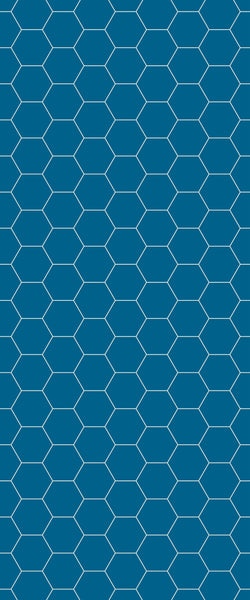 Blue Hexagons Acrylic Shower Wall Panel 2440mm x 1220mm (3mm Thick) - CladdTech