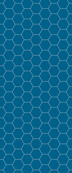 Blue Hexagons Acrylic Shower Wall Panel 2440mm x 1220mm (3mm Thick) - CladdTech