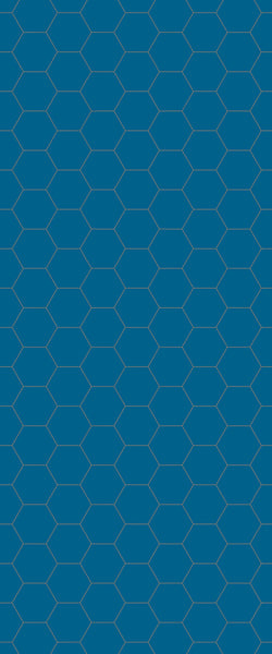Blue Hexagons Acrylic Shower Wall Panel 2440mm x 1220mm (3mm Thick) - CladdTech