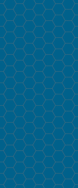 Blue Hexagons Acrylic Shower Wall Panel 2440mm x 1220mm (3mm Thick) - CladdTech