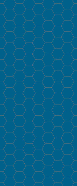 Blue Hexagons Acrylic Shower Wall Panel 2440mm x 1220mm (3mm Thick) - CladdTech