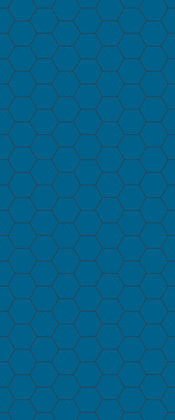 Blue Hexagons Acrylic Shower Wall Panel 2440mm x 1220mm (3mm Thick) - CladdTech