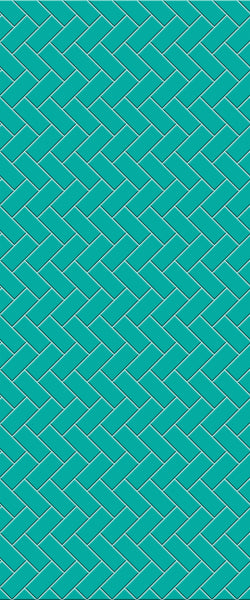 Blue Diagonal Herringbone Tile Acrylic Shower Wall Panel 2440mm x 1220mm (3mm Thick) - CladdTech