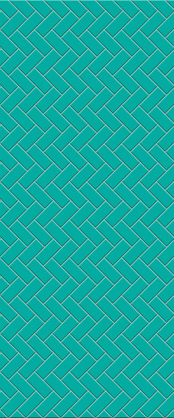 Blue Diagonal Herringbone Tile Acrylic Shower Wall Panel 2440mm x 1220mm (3mm Thick) - CladdTech