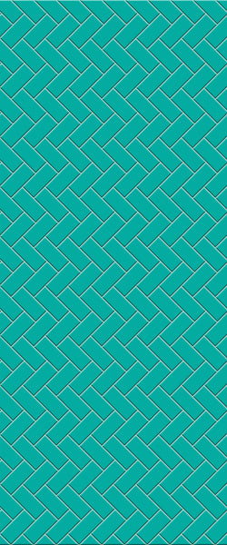 Blue Diagonal Herringbone Tile Acrylic Shower Wall Panel 2440mm x 1220mm (3mm Thick) - CladdTech