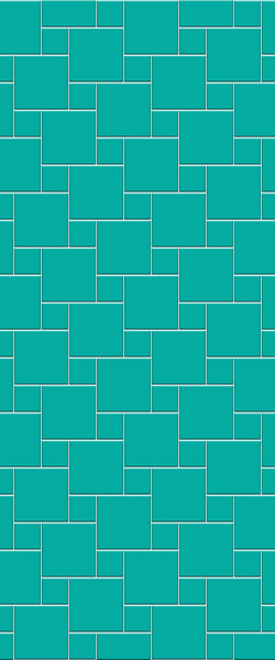 Blue Pin Wheel Tile Acrylic Shower Wall Panel 2440mm x 1220mm (3mm Thick) - CladdTech