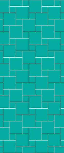 Blue Pin Wheel Tile Acrylic Shower Wall Panel 2440mm x 1220mm (3mm Thick) - CladdTech