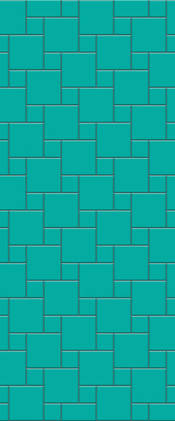 Blue Pin Wheel Tile Acrylic Shower Wall Panel 2440mm x 1220mm (3mm Thick) - CladdTech
