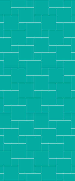 Blue Pin Wheel Tile Acrylic Shower Wall Panel 2440mm x 1220mm (3mm Thick) - CladdTech