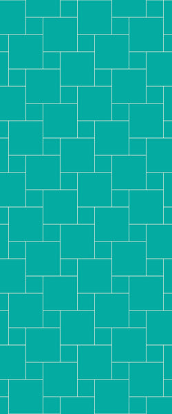 Blue Pin Wheel Tile Acrylic Shower Wall Panel 2440mm x 1220mm (3mm Thick) - CladdTech