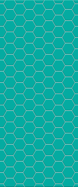 Blue Hexagons Acrylic Shower Wall Panel 2440mm x 1220mm (3mm Thick) - CladdTech