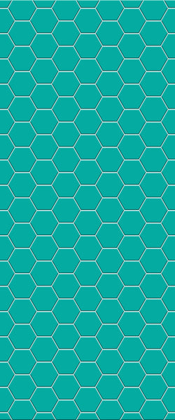 Blue Hexagons Acrylic Shower Wall Panel 2440mm x 1220mm (3mm Thick) - CladdTech