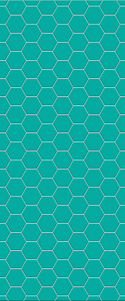 Blue Hexagons Acrylic Shower Wall Panel 2440mm x 1220mm (3mm Thick) - CladdTech