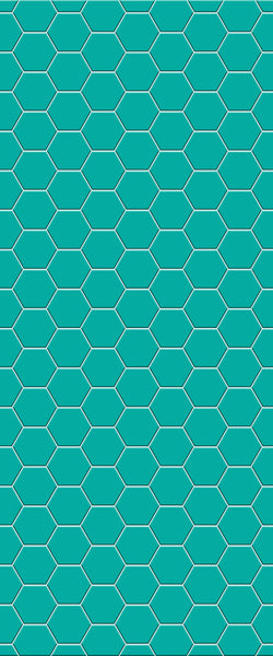 Blue Hexagons Acrylic Shower Wall Panel 2440mm x 1220mm (3mm Thick) - CladdTech