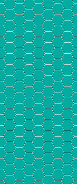 Blue Hexagons Acrylic Shower Wall Panel 2440mm x 1220mm (3mm Thick) - CladdTech