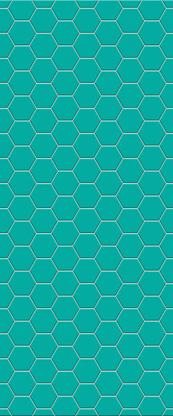 Blue Hexagons Acrylic Shower Wall Panel 2440mm x 1220mm (3mm Thick) - CladdTech