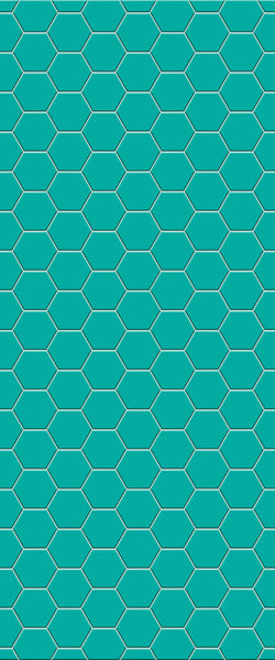 Blue Hexagons Acrylic Shower Wall Panel 2440mm x 1220mm (3mm Thick) - CladdTech