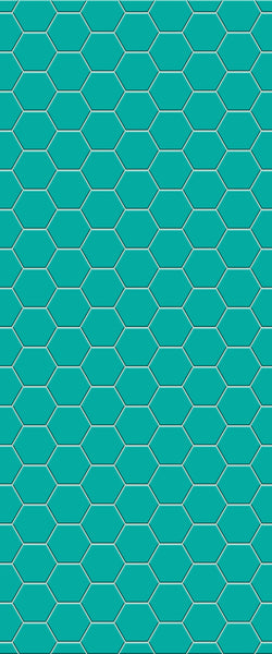 Blue Hexagons Acrylic Shower Wall Panel 2440mm x 1220mm (3mm Thick) - CladdTech