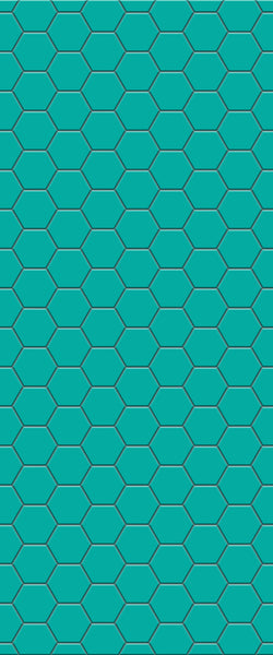 Blue Hexagons Acrylic Shower Wall Panel 2440mm x 1220mm (3mm Thick) - CladdTech