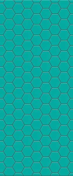 Blue Hexagons Acrylic Shower Wall Panel 2440mm x 1220mm (3mm Thick) - CladdTech