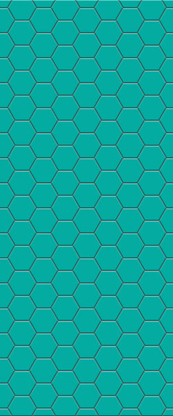 Blue Hexagons Acrylic Shower Wall Panel 2440mm x 1220mm (3mm Thick) - CladdTech