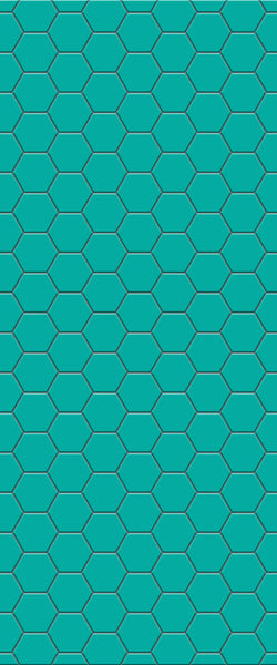 Blue Hexagons Acrylic Shower Wall Panel 2440mm x 1220mm (3mm Thick) - CladdTech