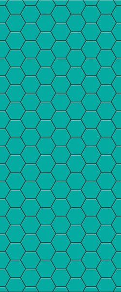 Blue Hexagons Acrylic Shower Wall Panel 2440mm x 1220mm (3mm Thick) - CladdTech