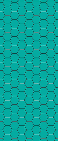 Blue Hexagons Acrylic Shower Wall Panel 2440mm x 1220mm (3mm Thick) - CladdTech